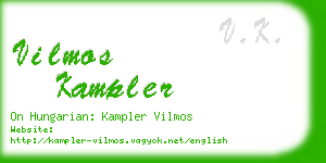 vilmos kampler business card